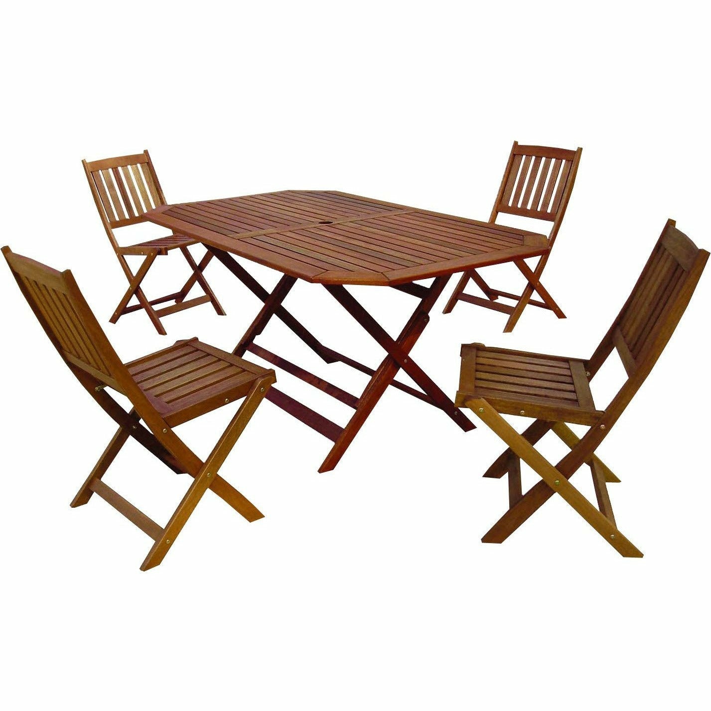 VESTIAMO CASA GIARDINO - Set Tavolo Rettangolare con 4 Sedie Richiudibili
